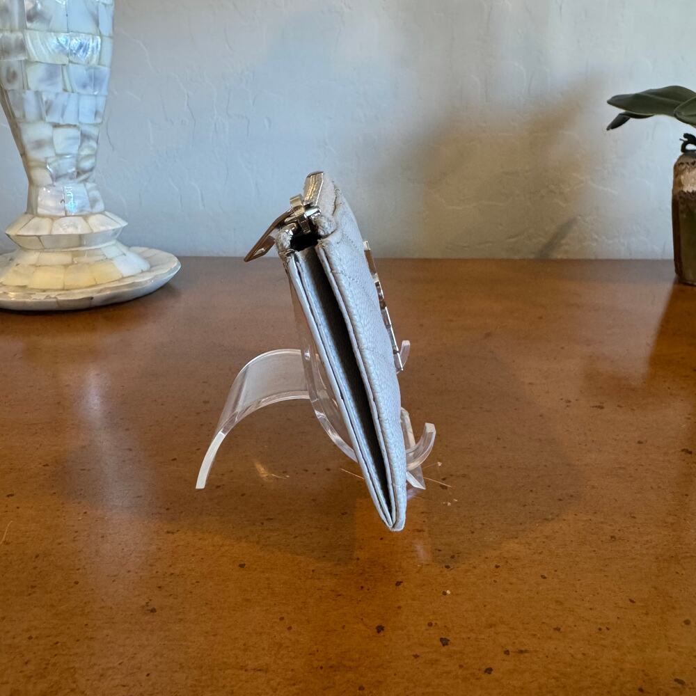 Saint Laurent Cassandra Leather Coin Purse Wallet Gray - Authentic YSL - Picture 6 of 13